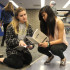 Mia Gjeldum (12) and Jeannie Lam (9) go over stage directions for Gjeldum’s freshman show, “Cave Dream.” Lam plays a part of a group of spelunkers that find themselves trapped in a cave.