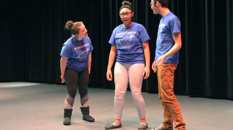 In the skit “Babysitting,” Erica Habbas (10) and Theodoros Karras (11) acted as children. Amariah Burgess (10) was their babysitter during this sketch.