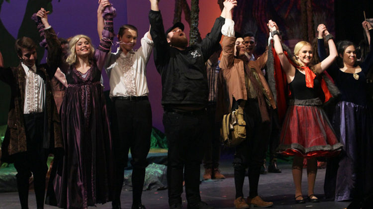 Lake Central Theatre Company’s seniors take a final bow at the end of their performance. Senior Night was on Thursday, March 16, and kicked off their final weekend of performances.