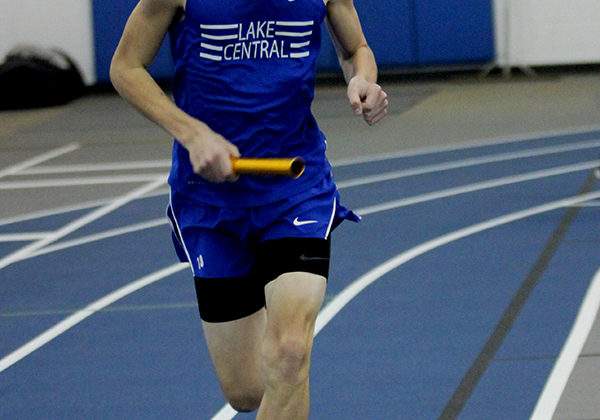 Joseph Brown (10) runs in the relay. Brown was the last leg in the 4x800 relay.