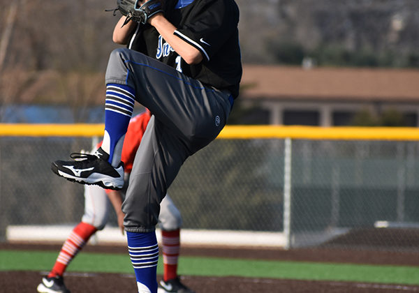 Zachary Dobos (10) pitches against Homewood-Flossmoor. He marked his second start as a varsity pitcher.