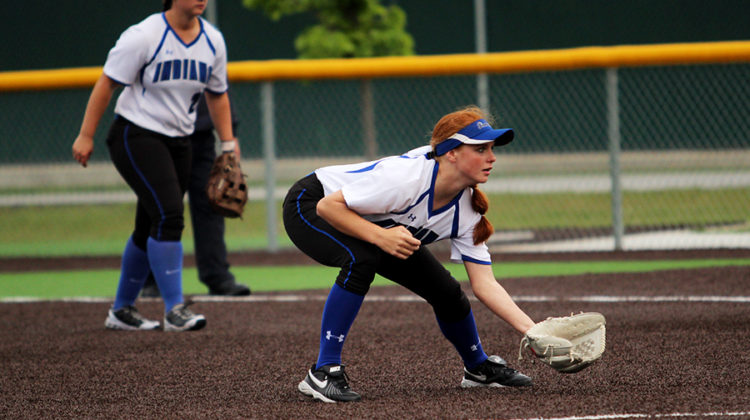 Jessica Kiefor (11) prepares to field the ball. Keifor has committed to play softball for Ball State University
