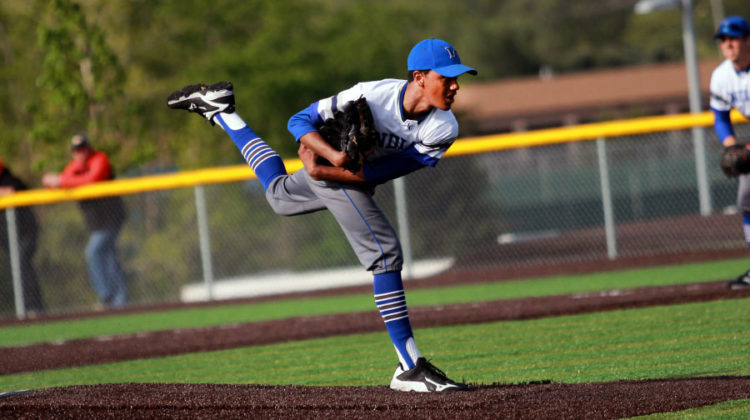 Joseph Graziano pitches during the game. This was Graziano’s last year on the team.